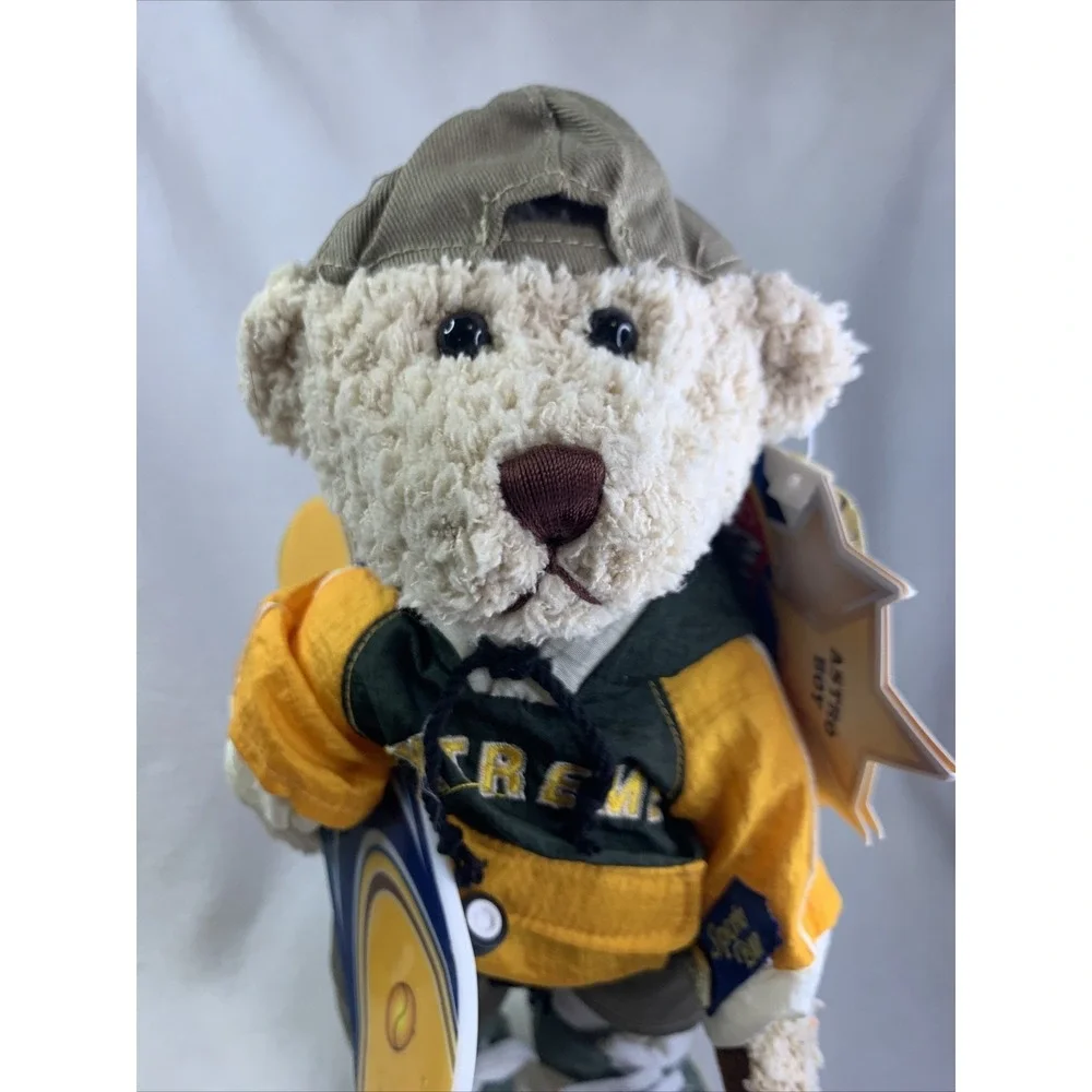 Brass‎ Button Sports Bears Astro Boy Plush OS Green Yellow Skateboarder